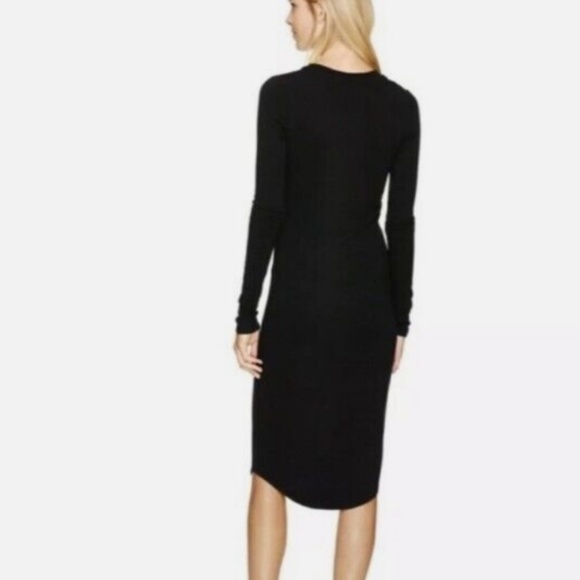 Aritzia Wilfred Free Black Lisiere Midi Stretch Knit Dress Size XS - Picture 4 of 6